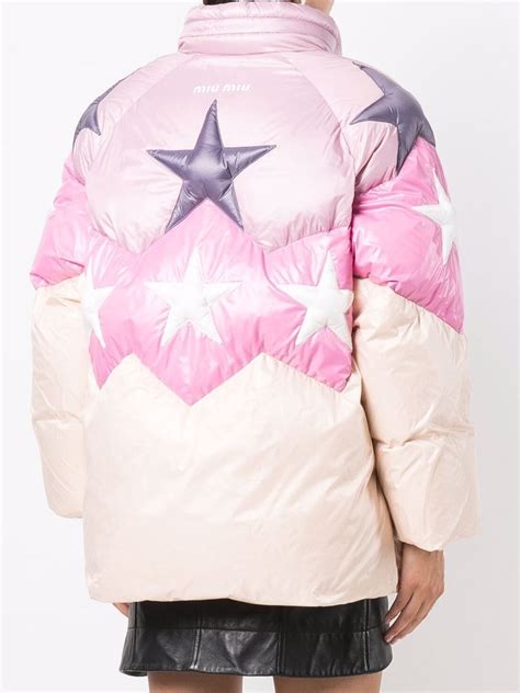 Miu Miu Star Motif Puffer Jacket .